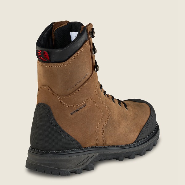 Botas de Seguridad Red Wing Hombre Marrom/Negros - Burnside - 8-Inch Waterproof Toe - 687-OUWASK